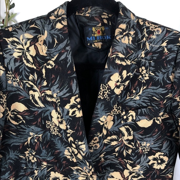 Floral Patterned Vintage Women's Blazer (V1) - Picture 3 of 13